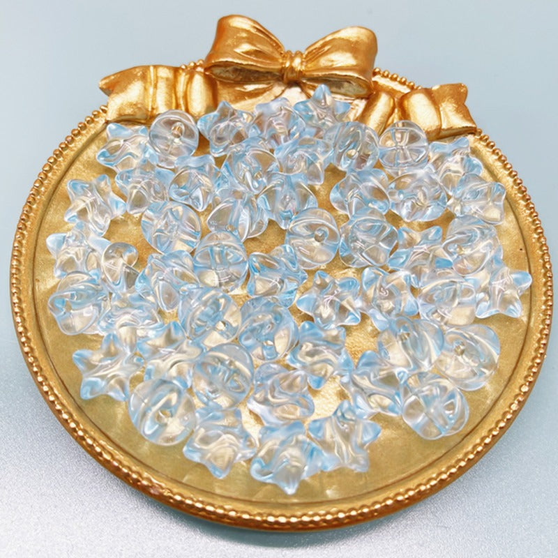 Transparent Star Acrylic Beads 11mm Glossy Translucent 60pcs 10