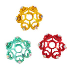 17mm Hollow Snowflake Alloy Rhinestone Spacer Beads 10pcs 5
