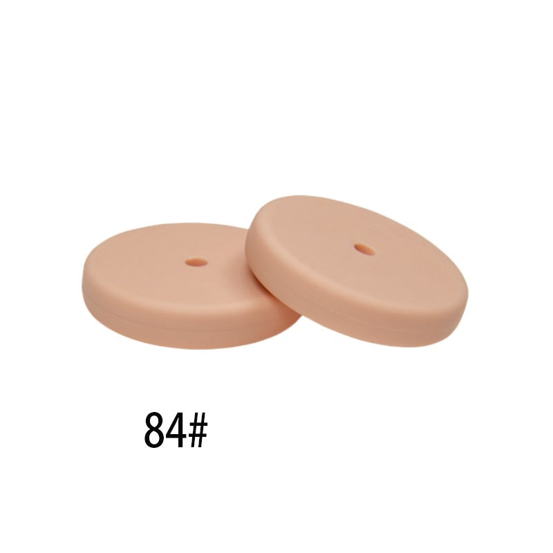 25mm Silicone Beads Flat Coin Spacer Pastel Mix 50pcs 20