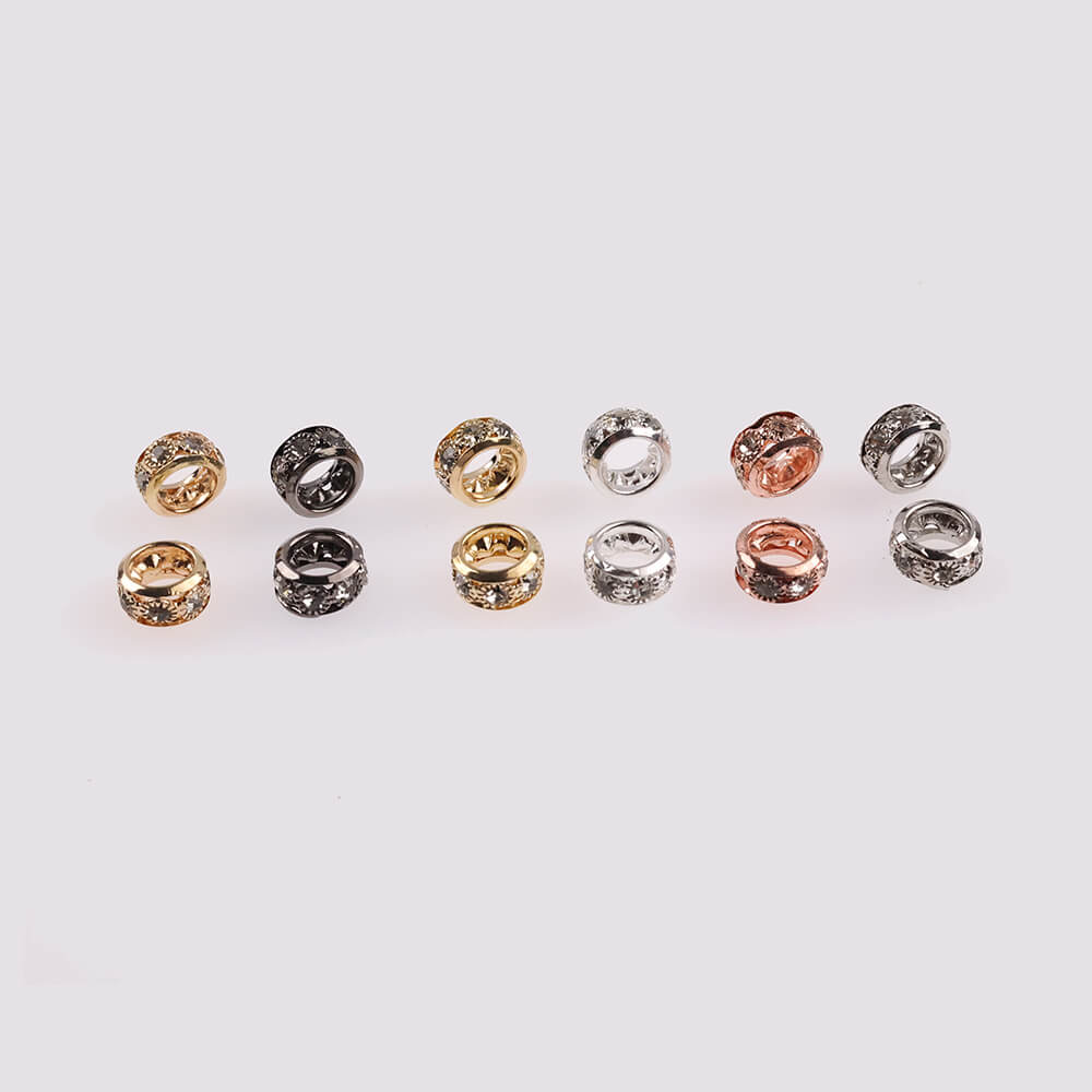 Rhinestone Spacer Beads 12mm Large Hole Gem 50pcs 4