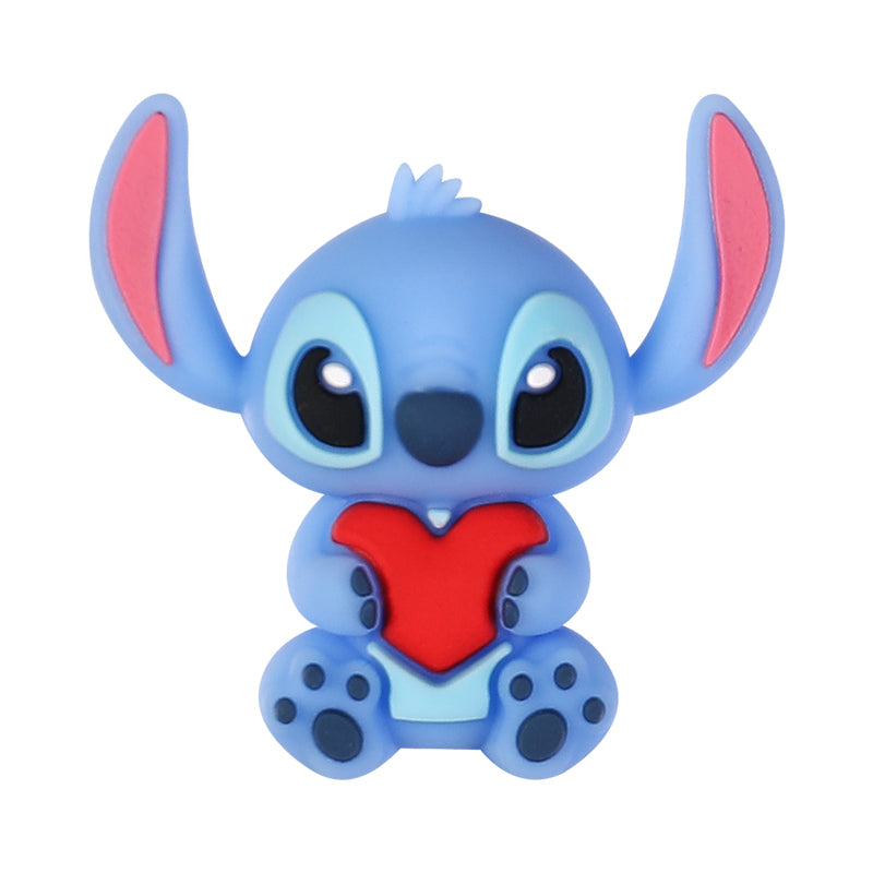 Silicone 3D Focal Beads Love Stitch Holding Heart with Yoda Robes 20pcs 12