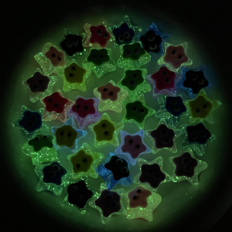 Glow Star Acrylic Beads 19mm Light In The Dark 5pcs 3