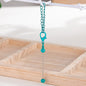 Beadable Keychain Mini Metal Bar Colorful Pendant 8 Centimeters - Peacock Blue
