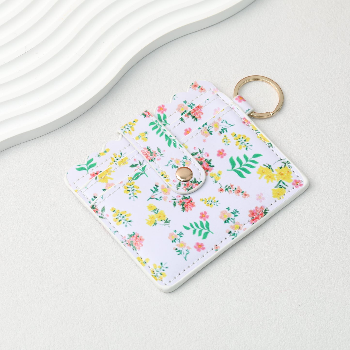 PU Card Holder Keychain Multi Patterned