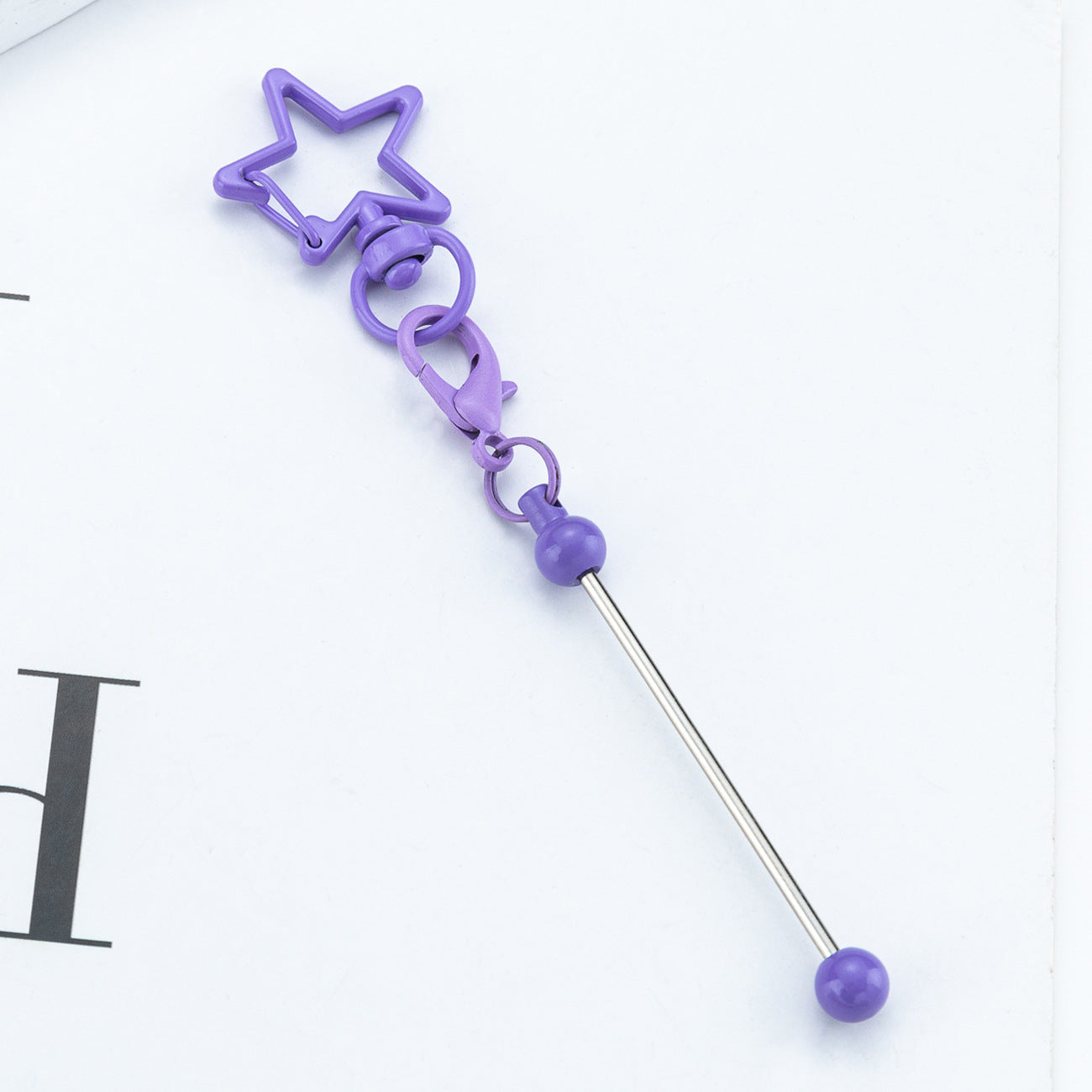 Beadable Metal Keychains Star-shaped
