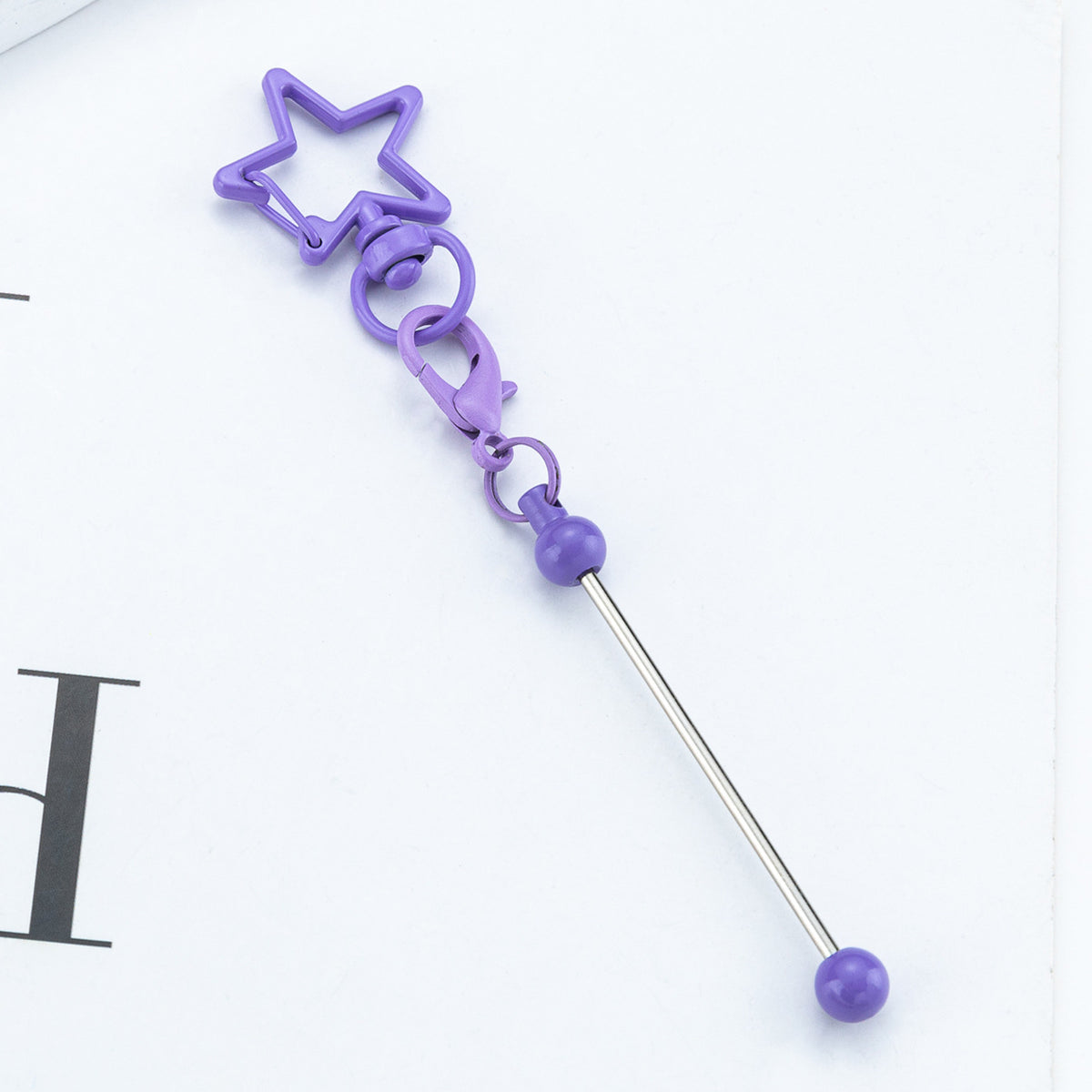 Beadable Metal Keychains Star-shaped