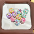 Flat Round Acrylic Beads 18mm Cute Hello Kitty Pattern 10pcs