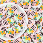 Pink Cup Flower Silicone Focal Beads 20pcs