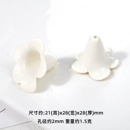 Bellflower Shaped Acrylic Beads 12x17x17mm and 21x28x28mm 50pcs 17