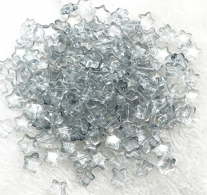 Pentagonal Star Glass Beads 8mm Transparent Pastel Colors 30pcs 7