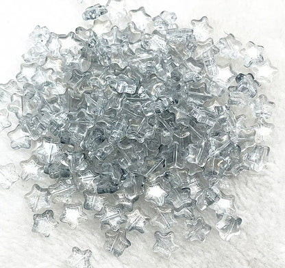 Pentagonal Star Glass Beads 8mm Transparent Pastel Colors 30pcs 7