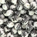 15mm Silicone Beads Beach Volley Print 50pcs