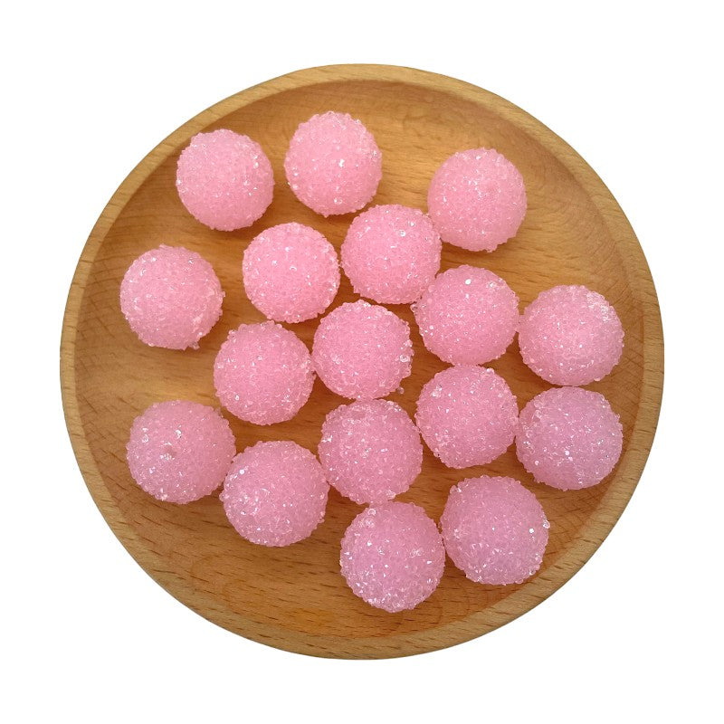 Sugar Acrylic Bubblegum Beads 20mm Frosted Texture Mixed Colors 50pcs 5