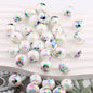 Plating Round Acrylic Beads 16mm UV Barbie Letter Printed 20pcs 10
