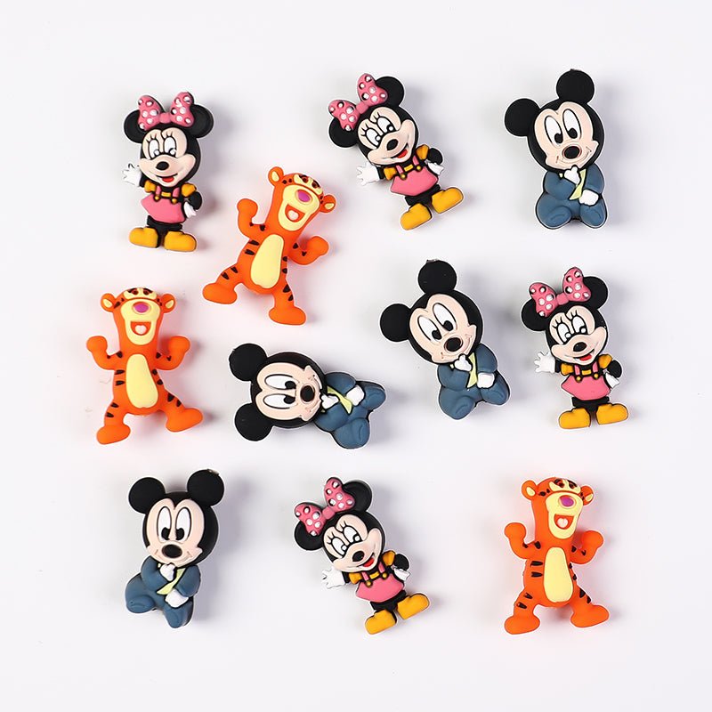 Silicone 3D Focal Beads Disney Mickey Minnie Tigger Detailed Character 20pcs 2