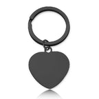 Stainless Steel Blank Heart Keychain Smooth Polished Metal Charm 4