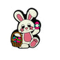 Silicone Focal Beads Easter Bunny Holding Basket with Easter Egg