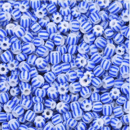 Dual Color Striped Seed Glass Beads 4mm Orange Green 900pcs 7
