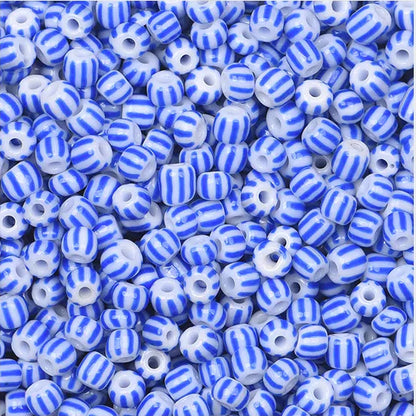 Dual Color Striped Seed Glass Beads 4mm Orange Green 900pcs 7