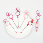 Beadable Keychain Bar Metal Slender Shaft Polished Ball Lobster Clasp