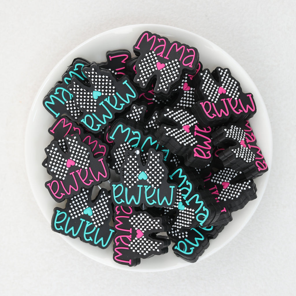 Mother Day Bow Silicone Focal Beads 20Pcs  2