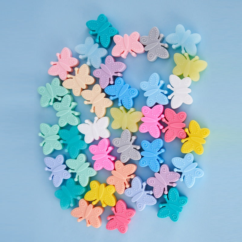 Silicone Focal Beads Butterfly Embossed Wings 20pcs 4