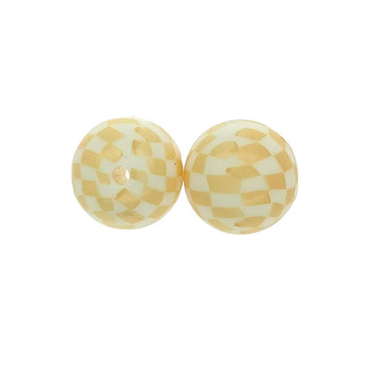 15mm Checkered Silicone Beads Classic Color Pattern 50pcs 9