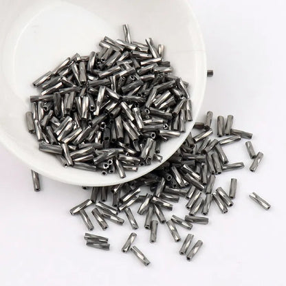 Plating Metallic Color Twisted Bugle Glass Beads 6mm 2500pcs 15