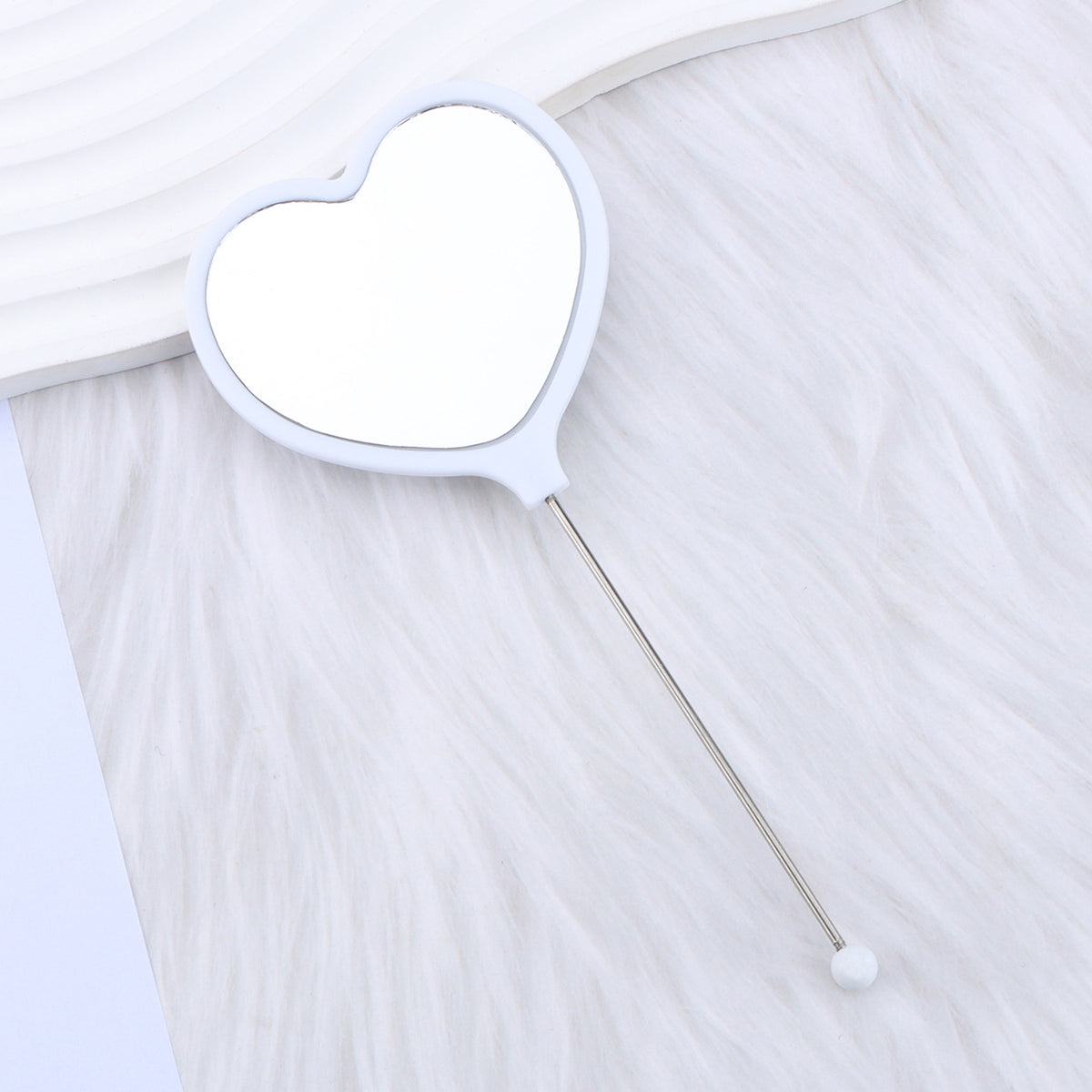 Beadable Plastic Mirrors Handheld Heart-shaped