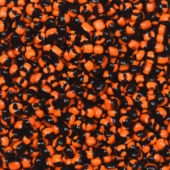 Dual Color Striped Seed Glass Beads 4mm Orange Green 900pcs 3