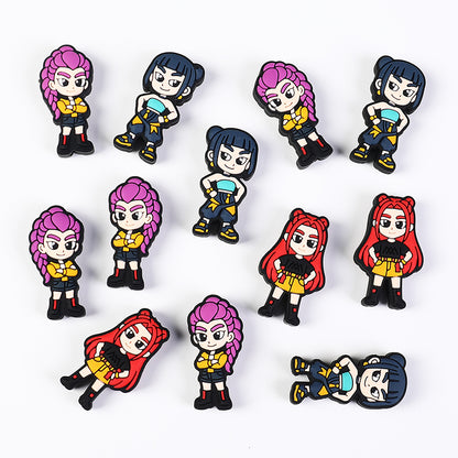 Silicone Focal Beads KPop Demon Hunters Standing Figure 20pcs 2
