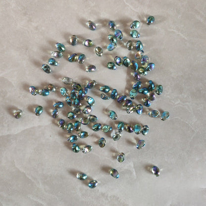 Czech Glass Teardrop Shaped Beads 6x8mm Iridescent Finish 2pcs 2