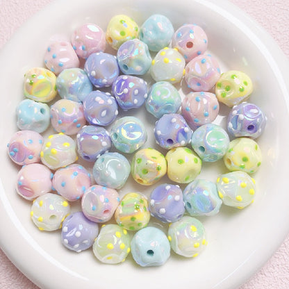 UV Finish Dot Acrylic Beads 16mm Pastel Colors 10pcs 11