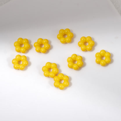 Floral Flower Shape 8mm Acrylic Spacer Beads 50pcs 11