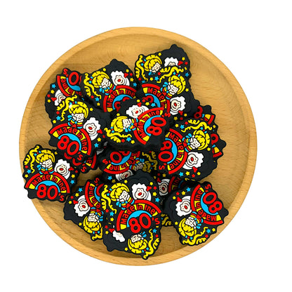 Silicone Focal Beads Made In The 80s Cartoon Faces Bold Colors 20pcs 2