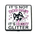 Silicone Focal Beads Husky Dog Pup Tongue Out Pink Text 20pcs