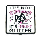 Silicone Focal Beads Husky Dog Pup Tongue Out Pink Text 20pcs