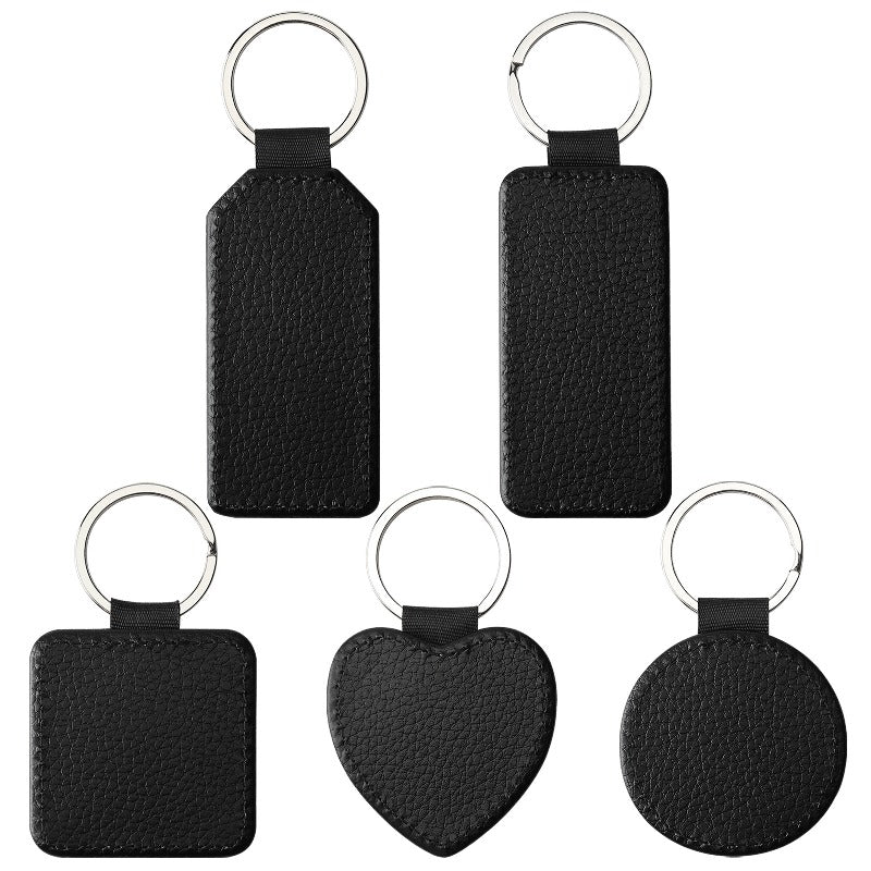 Sublimation Blank Keychain White Metal Ring Multiple Shapes 2
