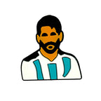 Silicone Focal Beads Messi Teal Stripes Jersey 20pcs