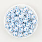 15mm Printed Silicone Beads Cartoon Character Designs 50pcs 3