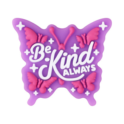 Silicone Focal Beads Butterfly Be Kind Always Purple Phrase Detail 18