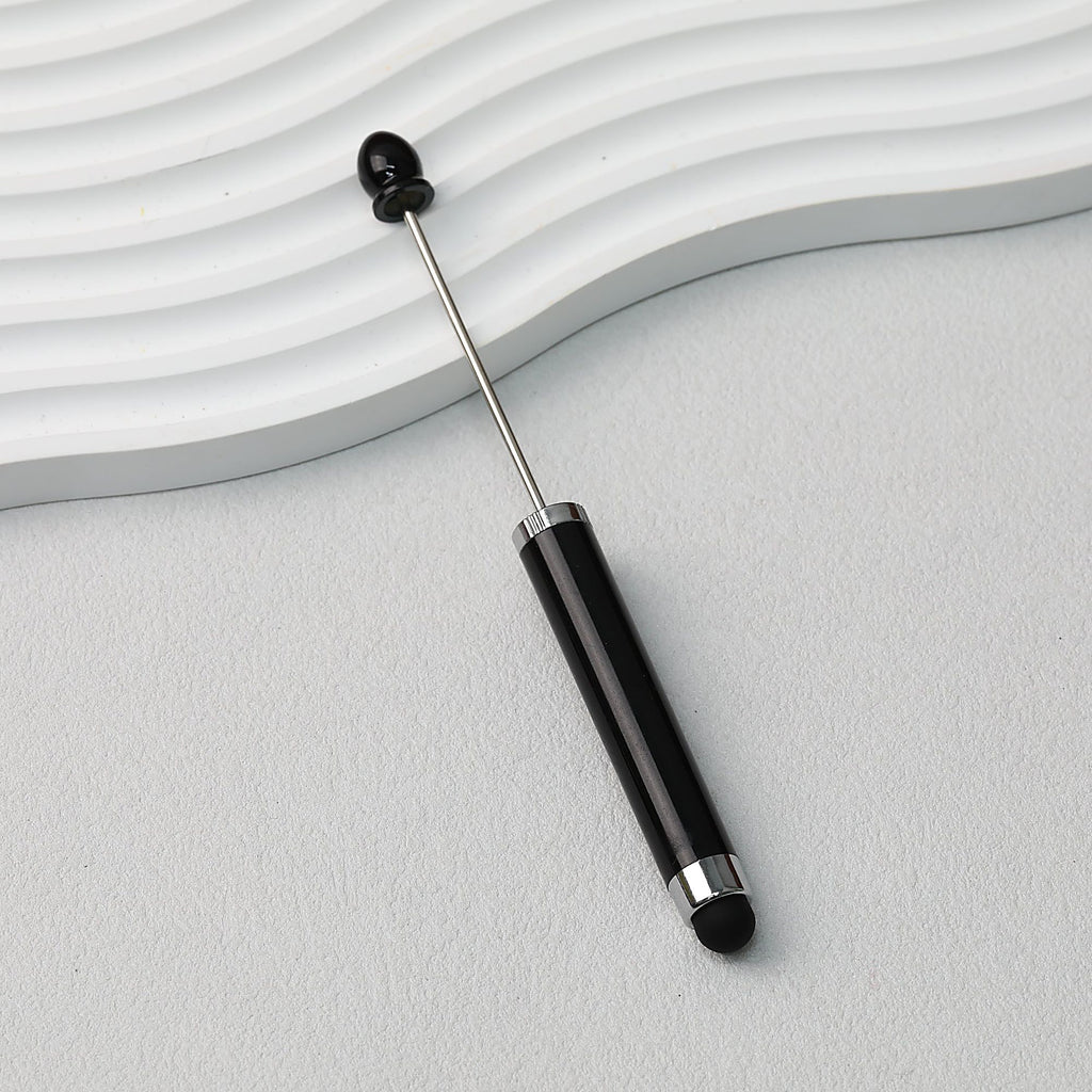 Beadable Stylus Pen Plastic Multi Color 3 in 1 Function - Black