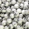 15mm Silicone Beads White Clown Face Printed Design 50pcs
