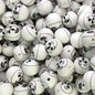 15mm Silicone Beads White Clown Face Printed Design 50pcs