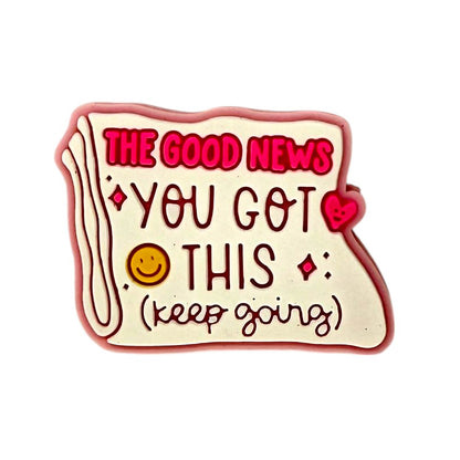 Silicone Focal Beads Keep Going Motivational Text Card Shape 20pcs 4