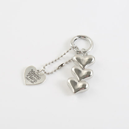 Alloy Silver Heart Keychain with Dangling Tag 5