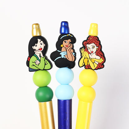 Silicone Focal Beads Disney Princess Front Facing Detailed Faces 20pcs 9