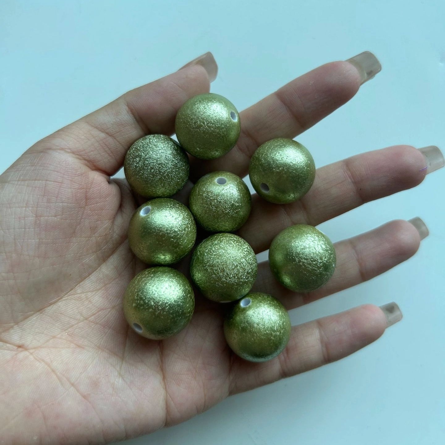 Opaque Bubblegum Beads 20mm Spray Painted Wrinkle Texture 10pcs 12
