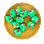 Silicone 3D Focal Beads Easter Egg Four Color Floral Accents 5