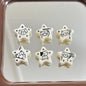 White Doodle Kitten Star Acrylic Beads 19mm Glossy 10pcs
